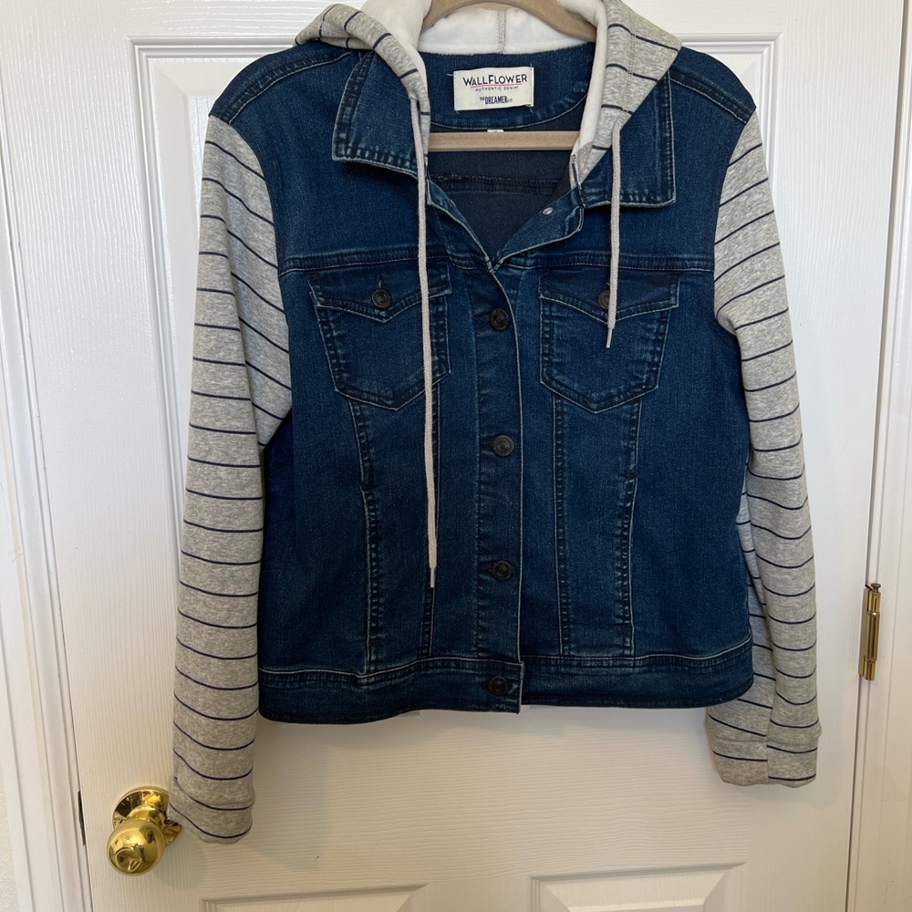 Wallflower Authentic Denim Jacket with Tan Accents - Picture 3 of 7